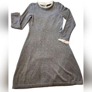 Tahari - Merino Wool Blend Sweater Dress  - Size Small - Gray